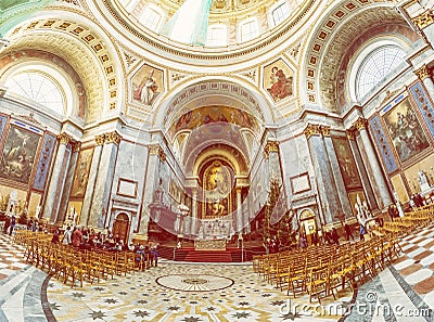 Interior of famous basilica in Esztergom, Hungary Editorial Stock Photo